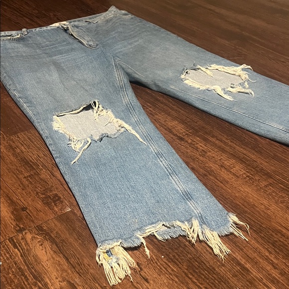 We The Free Denim - Size 32 Maggie Distressed Blue Jeans